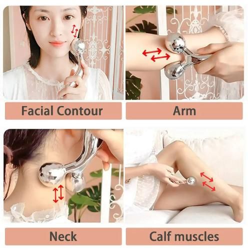 Mini Long 3D Shape 360 Rotate Face Massage Roller - doorbey india