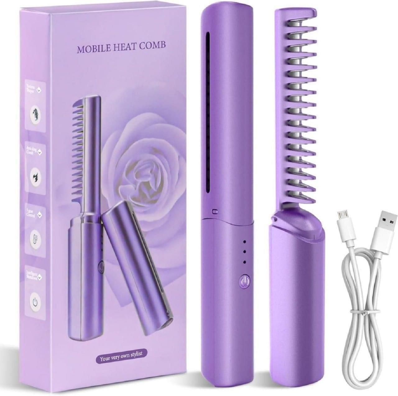 Meneflix Portable Mini Hair Straightener Cordless Rechargeable Mini Adjustable Hair Straightener Hot Comb doorbey india