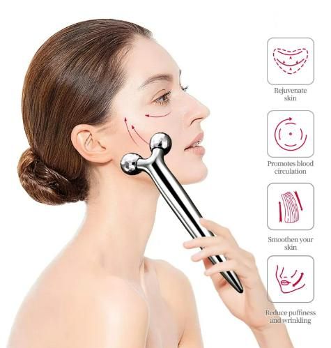 Mini Long 3D Shape 360 Rotate Face Massage Roller - doorbey india
