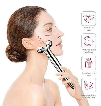 Mini Long 3D Shape 360 Rotate Face Massage Roller - doorbey india