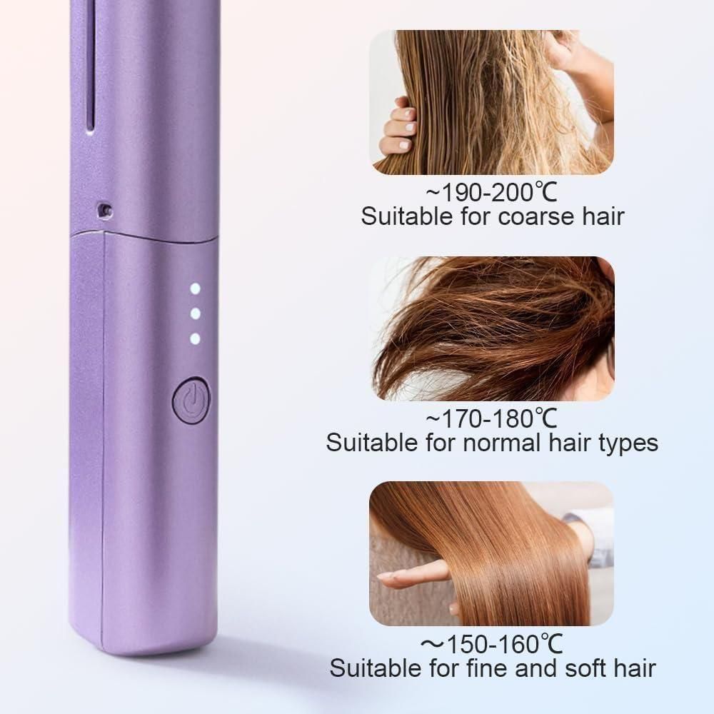 Meneflix Portable Mini Hair Straightener Cordless Rechargeable Mini Adjustable Hair Straightener Hot Comb doorbey india