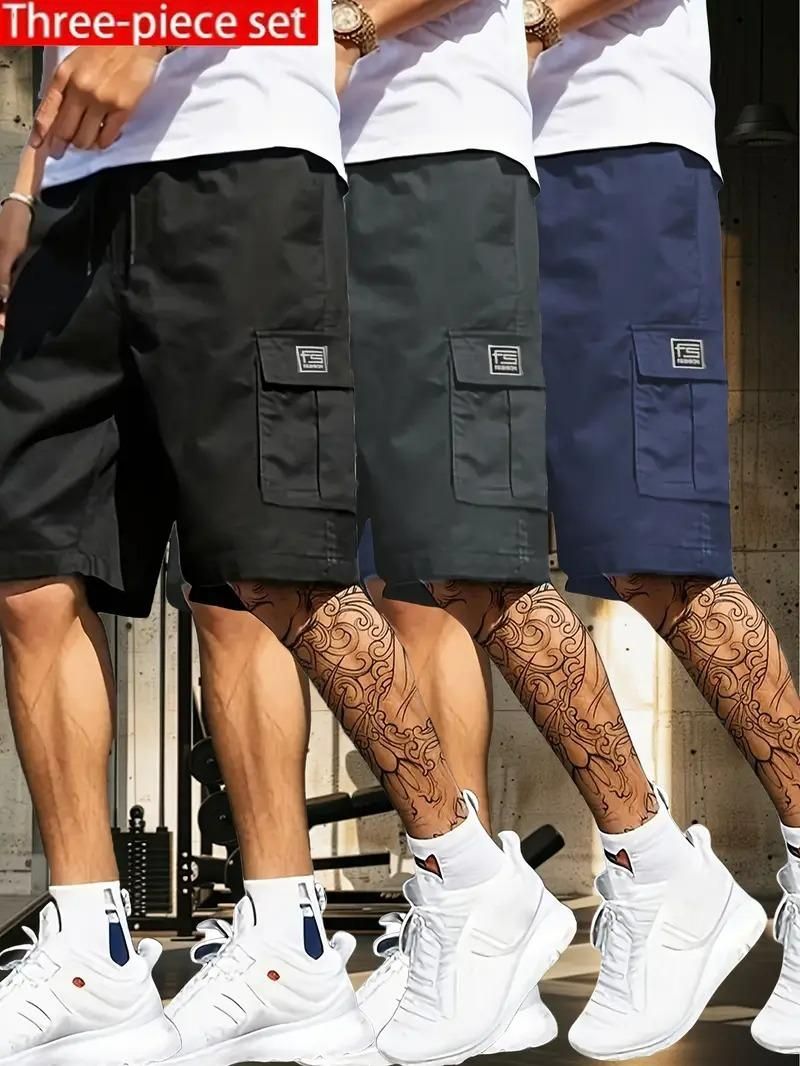 Men's Cotton Casual Cargo Shorts Pack of 3 doorbey india