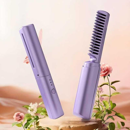 Meneflix Portable Mini Hair Straightener Cordless Rechargeable Mini Adjustable Hair Straightener Hot Comb doorbey india